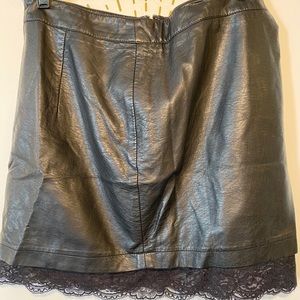 Soft Leather black Lace Mini skirt🔥🔥